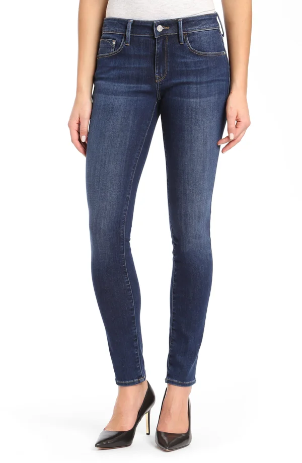 Mavi Alexa Mid-Rise Skinny in Dark Supersoft Jeans - Blue