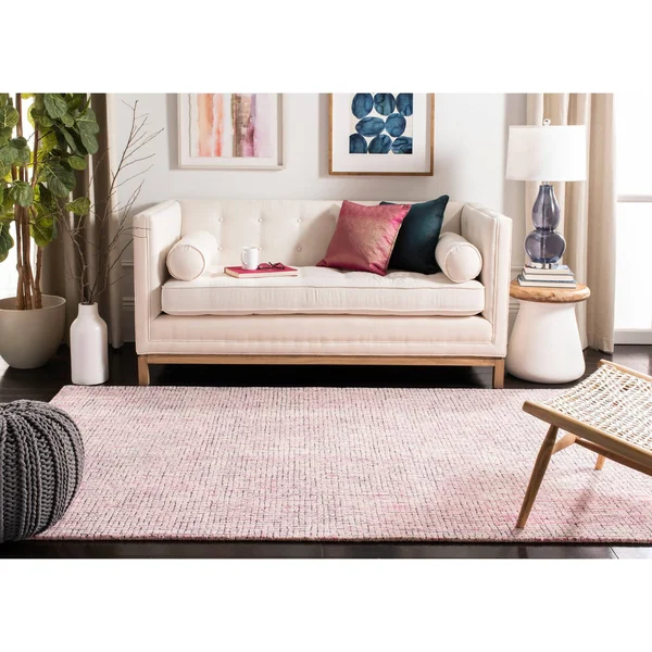 Safavieh 2&-3x22 x 8& Abstract ABT473U Ivory, Pink Rug