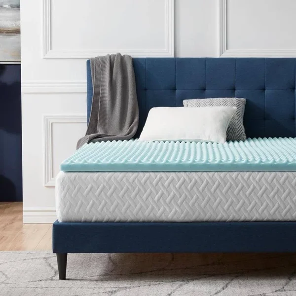 Lucid Comfort Collection 2-in D Memory Foam Twin Mattress Topper in Blue, LUCC20TT30CSGT