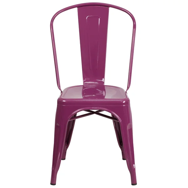 Metal Indoor-Outdoor Stackable Chair - Crystal Teal-Blue