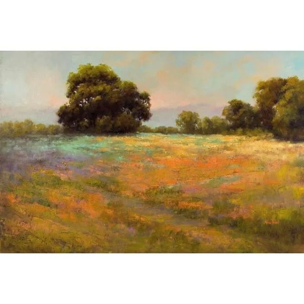 Easy Art Prints Alice Weil's 'Spring Meadow' Premium Canvas Art - 24 x 36 - Brazilian Barnwood Frame