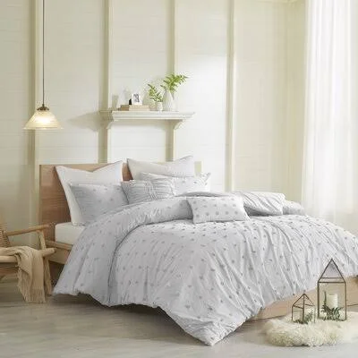 Aiden Comforter Set Size: Full/Queen Comforter + 4 Shams + 2 Pillows, Color: Gray