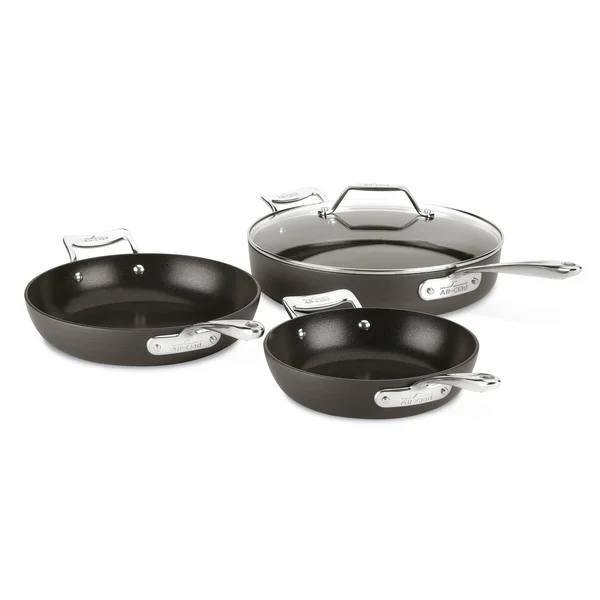 All-Clad Essentials Nonstick 4-Piece Skillet Set