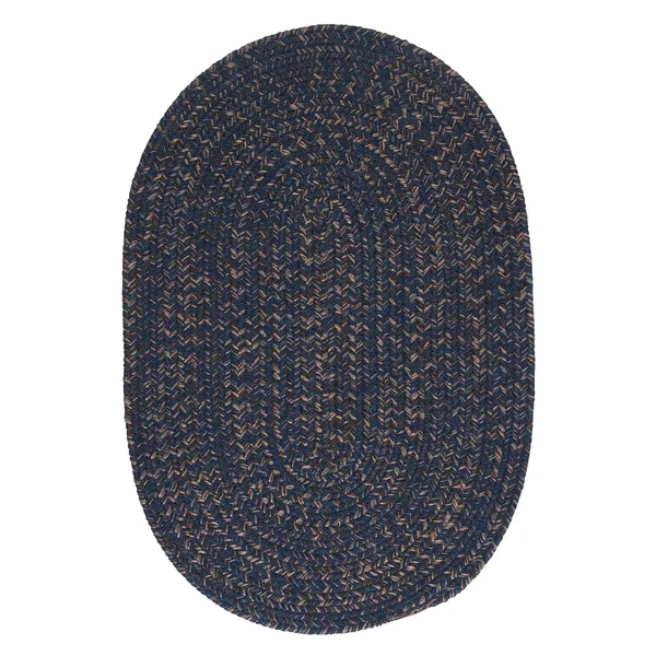 Colonial Mills Hillsdale Braided Reversible Rug USA Made - 3& x 5& Oval - Navy