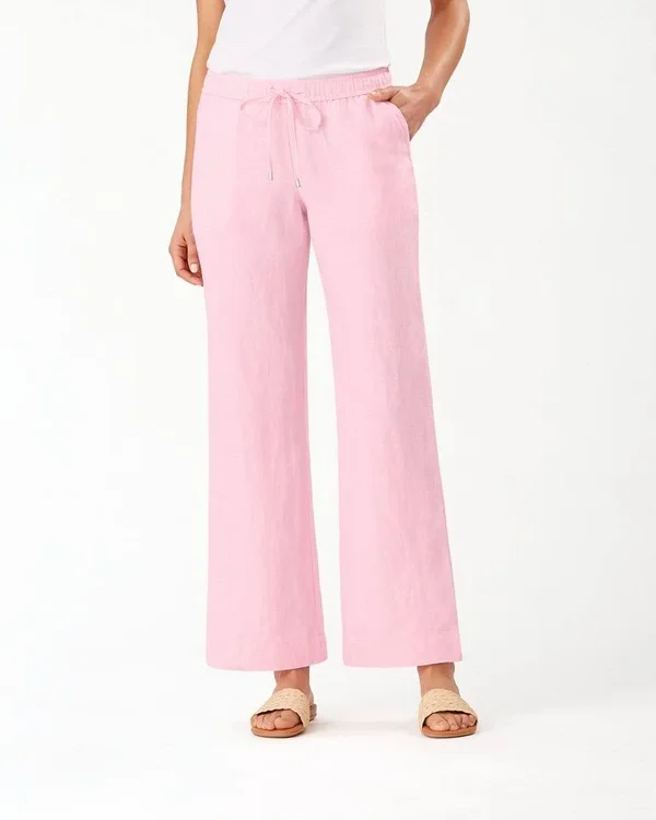 Tommy Bahama Women's Two Palms Linen Easy Pants - Bikini - Size Xxs