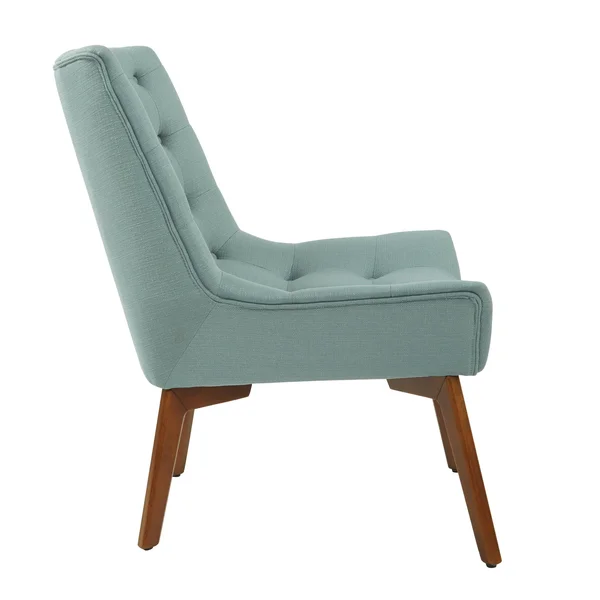 Shelly Tufted Chair with Coffee Legs - Azure