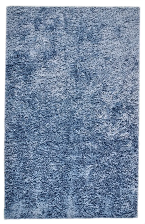 Feizy Indochine 3&6x22 x 5&6x22 Plush Metallic Sheen Shag Area Rug in Light Blue