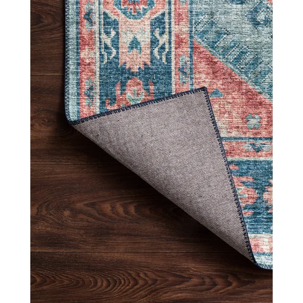 Alexander Home Leanne Traditional Distressed Printed Area Rug, Size: 9& x 12&, Blue