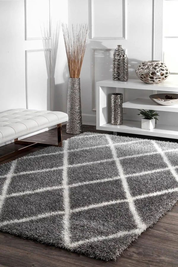 nuLOOM Diamond Shag Area Rug Ash
