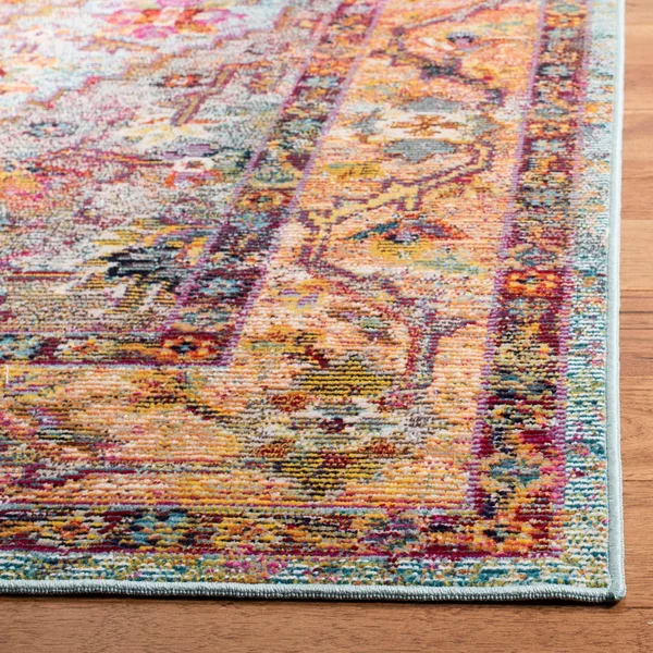 Safavieh CRS507B Crystal Light Blue - Fuchsia Area Rug - 7& x 7& Round