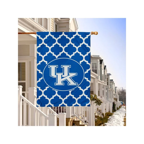 Kentucky Wildcats Double-Sided 28x22 x 40x22 Quatrefoil Fashion House Flag, 28 x 40