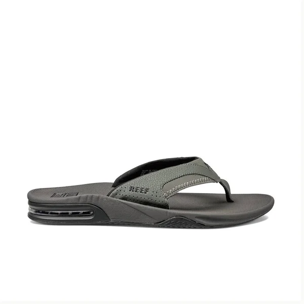 Reef Fanning Flip Flops - Grey/Black, 5