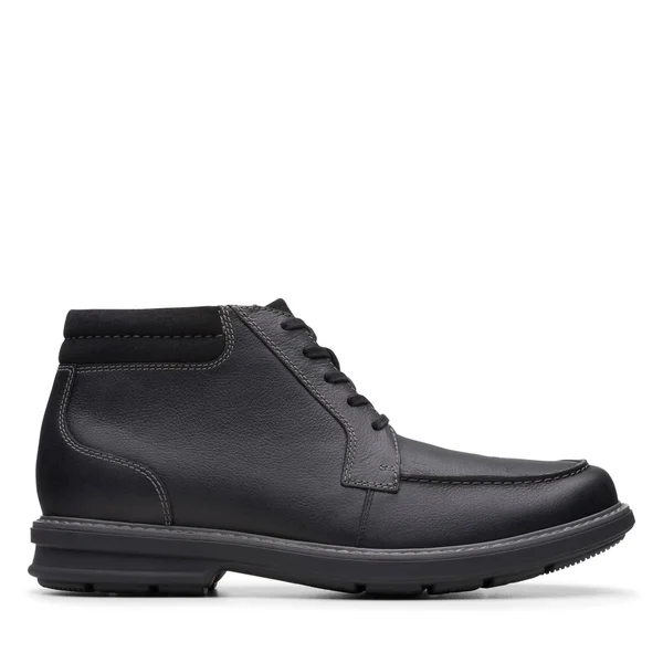 Clarks Men's Rendell Rise Ankle Boot, Black Leather
