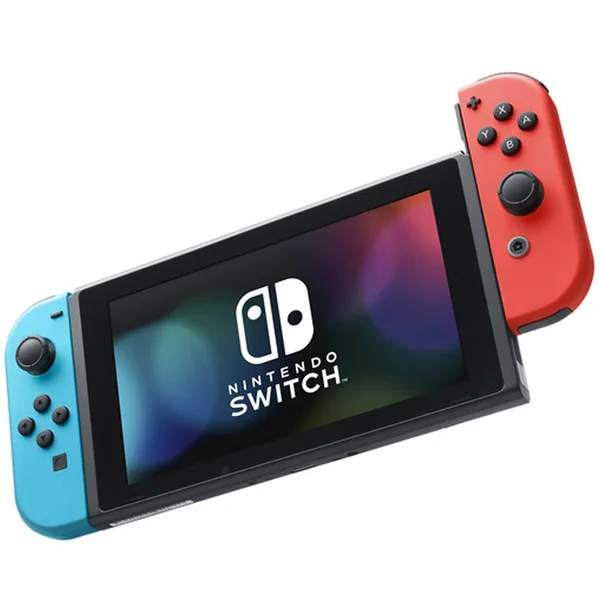 Nintendo Switch with Neon Blue/Red JoyCons Bundle Includes Extra Warranty, Black