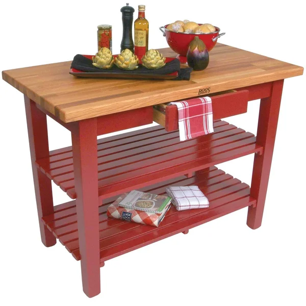 John Boos - OC4825-BN - 48x22 Barn Red Oak Table