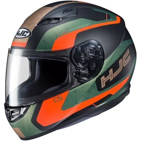 HJC CS-R3 Dosta Motorcycle Helmet Black/Green/Orange, Size: Small (Small)