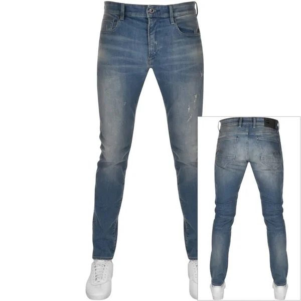 G-Star Raw Revend Skinny Jeans - Elto Medium Indigo Aged Superstretch Jeans