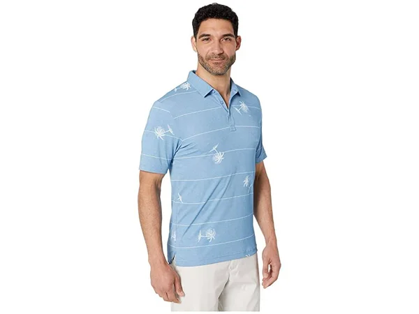 TravisMathew Baumen Around Polo Heather Blue - S