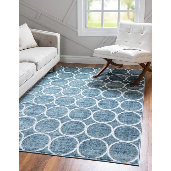Unique Loom Matrix Trellis Dots Dark Gray 9 ft. 10 in. x 14 ft. Area Rug