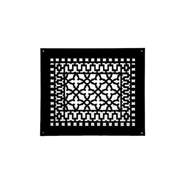 Reggio Registers 1416-AH Scroll Series 14x22 x 12x22 Grille with Mounting - Black Aluminum