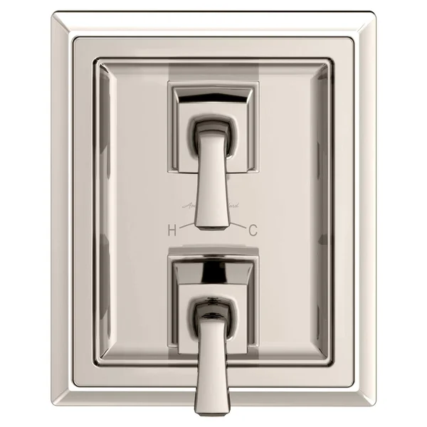 American Standard T455740.013 Town Square S Two-Handle Thermostat Shower Valve Trim Kit - Polished Nickel