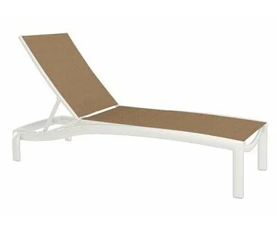 Kor Reclining Chaise Lounge Tropitone Frame Color: Shell, Seat Color: Cascade