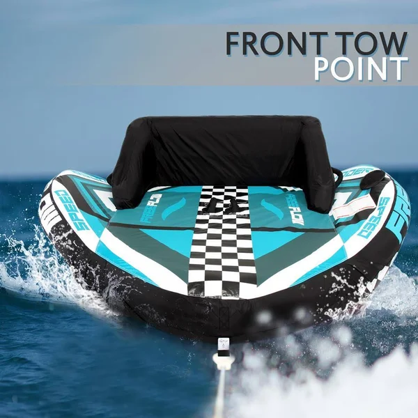 Heavy-Duty Inflatable Towable Booster Tube - Two Person Water Tube Boating Float Tow Raft - Watersports Inflatable Pull Boats/Tub