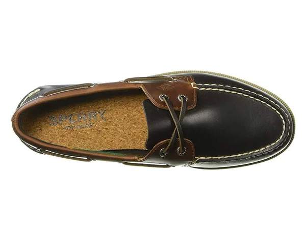 Sperry Top-Sider Men's Authentic Original 2-Eye Plush Varsity Boat Shoe - Size: 8.5, Brown/Tan Leather