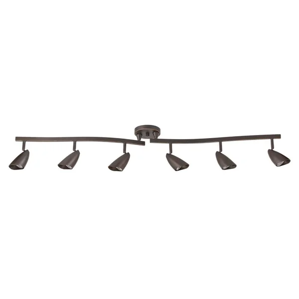 Globe Electric Grayson 4.4 ft. 6-Light Oil Rubbed Bronze Halogen Track Lighting Kit 59376