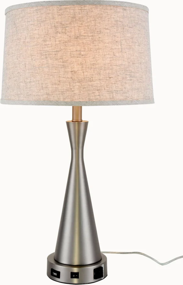 Elegant Brio 1-Light Vintage Nickel Finish Table Lamp TL3014