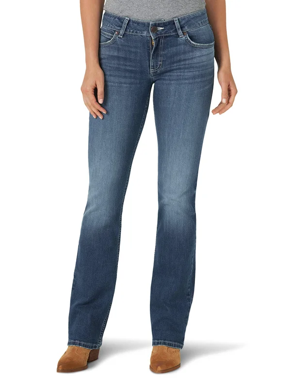 Wrangler Women's Misses Retro Mae Mid Rise Stretch Boot Cut Jean