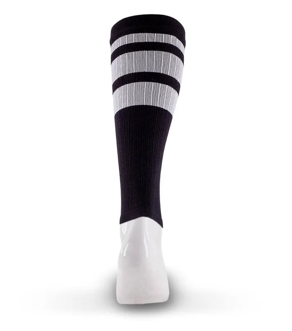 Pro Compression Calf Sleeves, Black Classic Stripe, L/XL, Best Compression Sleeves for Men, Women, Running, Sports