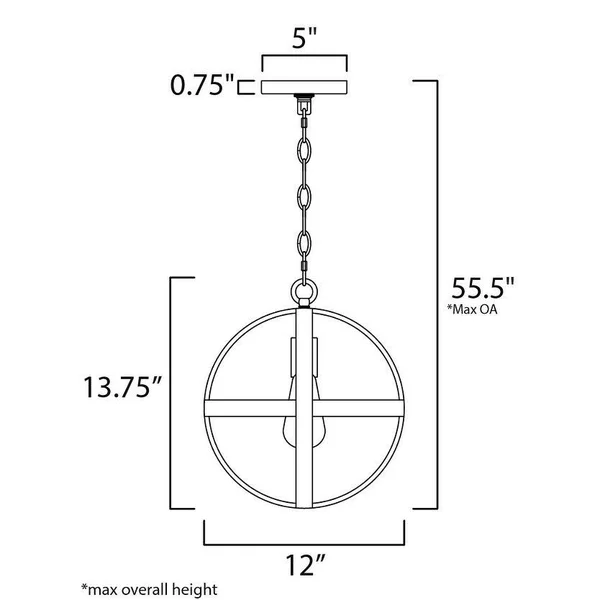 Maxim Lighting-27571BWBK-Compass - One Light Pendant Barn Wood/Black
