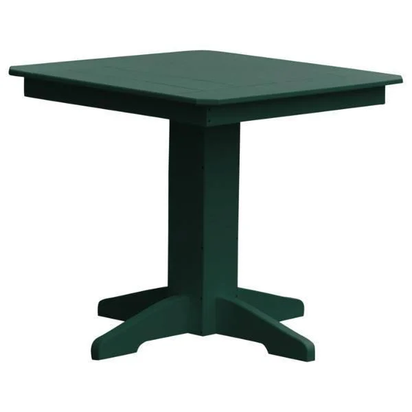 Recycled Plastic Square Dining Table 33x22 - Turf Green