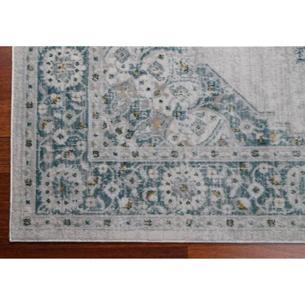 MDA Home Trendy Collection Gray/Blue Transitional Polyester Area Rug - 7'10'' x 10'6''