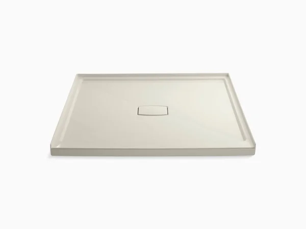 KOHLER K-9395-96 Archer 60 In. x 60 In. Single Threshold Center Drain Shower Base with Removable Cover - Biscuit