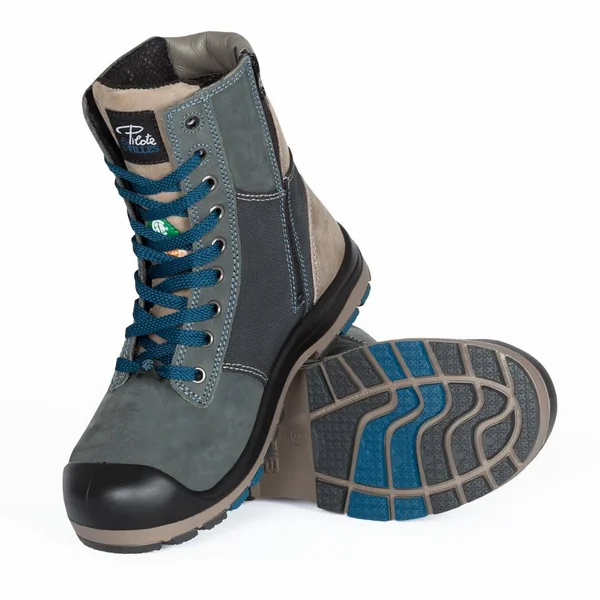 8x22 Steel Toe Work Boots for Women, with Zipper - PF368 (Choose Your Color: Pink, Choose Your Size: 12)