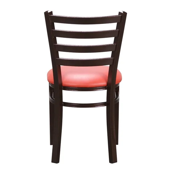 Linon Lassiter Metal Side Chair Set of Two in Antique Bronze and Red