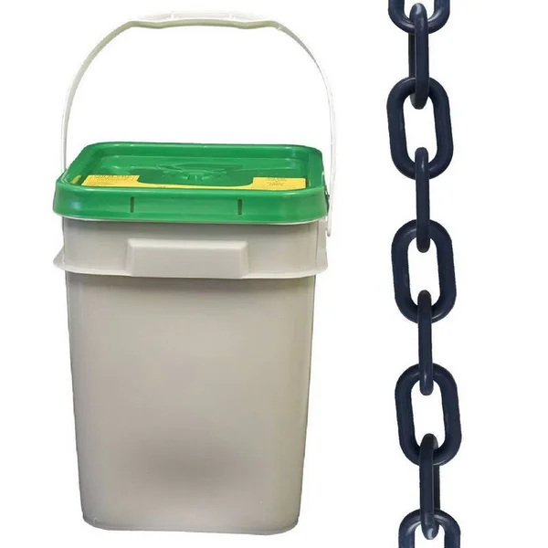Mr. Chain Plastic Chain in A Pail, 1x22 Link, 350&L, HDPE, Cobalt Blue