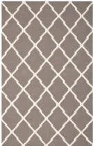 Safavieh Dhurries Contemporary Area Rug Collection in Dark Gray-Ivory Color - Size: 4'x6'