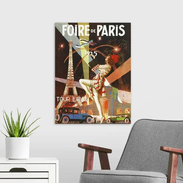 Foire De Paris - Vintage Cabaret Advertisement - Canvas Wall Art, 18x24, Great Big Canvas