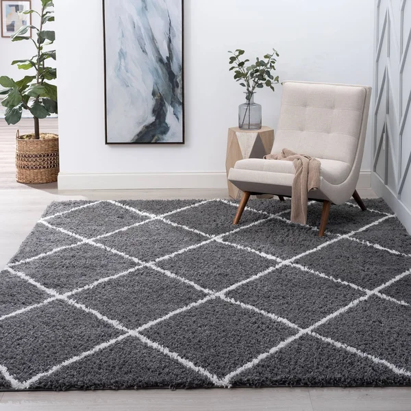 Tayse Jersey Shag Mira JRS1107 Gray Area Rug Rectangle 3&3x22 x 4&11x22