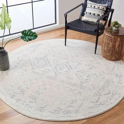 Sunburg Southwestern Gray/Ivory Rug Union Rustic Rug Size: Round 6&7x22