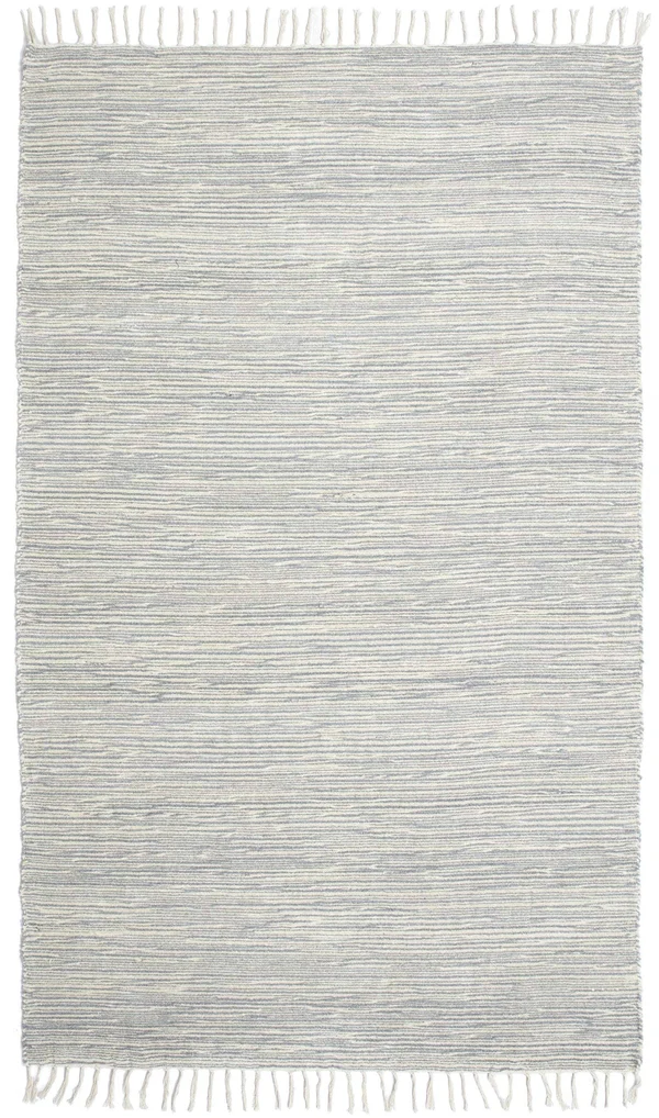 Grey Complex Chenille Flat Weave Cotton Rug - Grey 5& x 8&