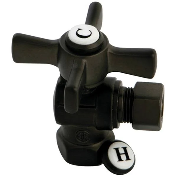 Kingston Brass CC33102ZX Millennium 3/8x22 FIP x 3/8x22 OD Compression Angle Valve, Polished Brass