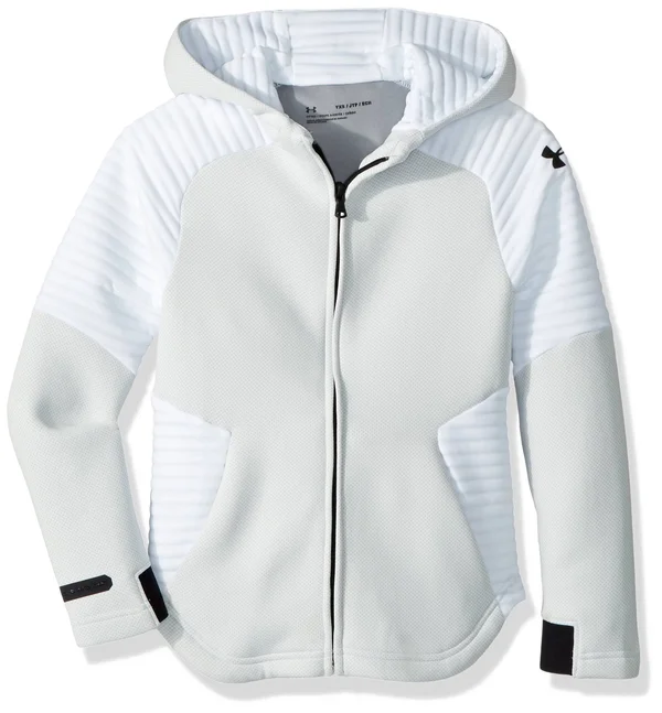Under Armour Boys' Move Full Zip Hoodie - White, Youth X-Small