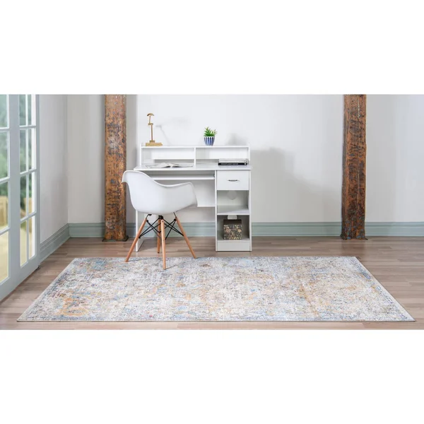 Unique Loom Assisi Augustus Rug (5& x 8& - Light Blue)