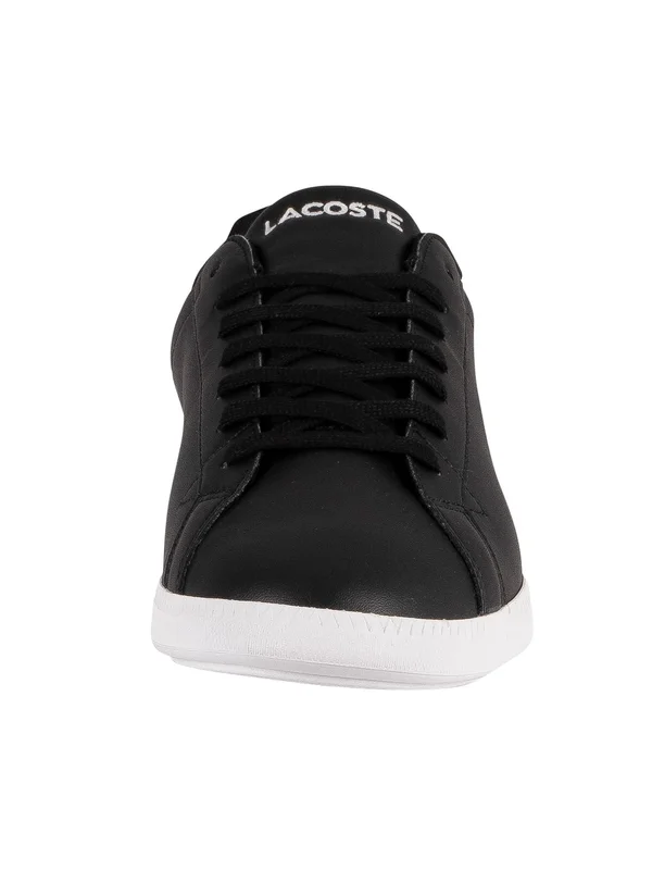 Lacoste Graduate BL 1 Black White Leather Mens Trainers - 7 UK