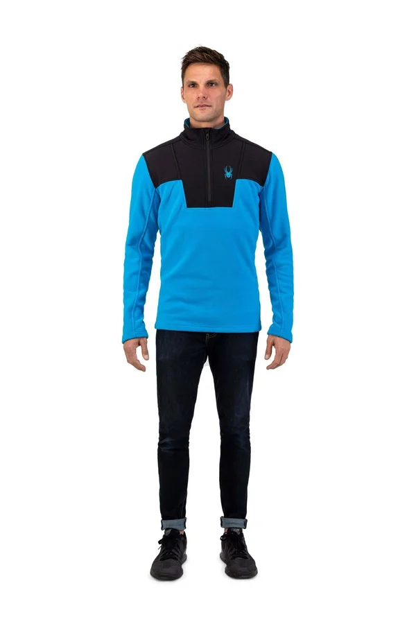 Spyder Men's Basin Half Zip Fleece Jacket - Medium - White