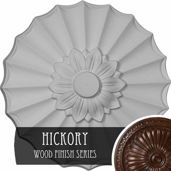 9 inchod x 1 3/8 inchp Shakuras Ceiling Medallion (Fits Canopies Up to 1 3/8 inch), Hand-Painted Hickory